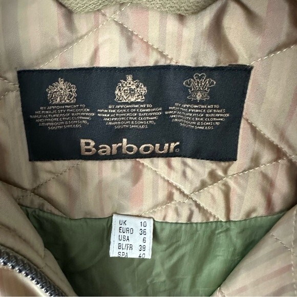 Barbour Muted Stripe Quilted Jacket Size 6 - Picture 11 of 15